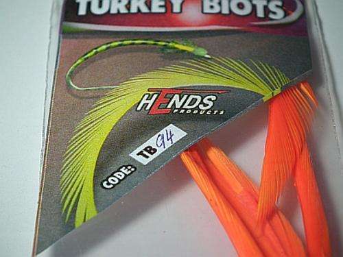 HendsTurkey Biots   - Fl. ORANGE - Fly fishing