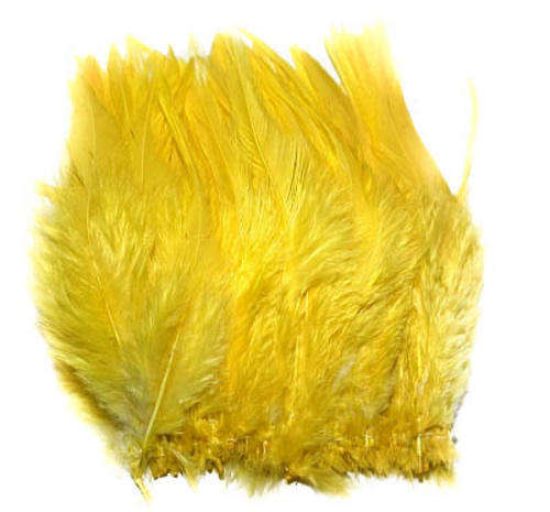 5-7" Strung Saddle Hackle - Yellow - Fly fishing/Fly tying