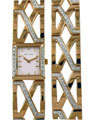 AAA Branded Watches - PC - Ladies two -tone ( gold & silver ) Silver Dial with Stones and Bracelet