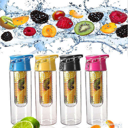 800ML Fruit Juice Infusion Infuser Water Bottle Sport Health Flip Lid