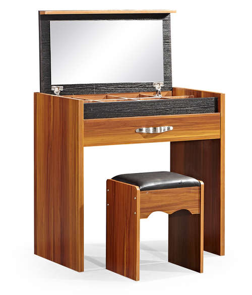 Hazlo Mirrored Dressing table with stool and Jewelry compartments storage