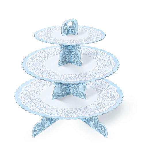 Eddingtons Rococco 3 Tier Cupcake Stand - Blue