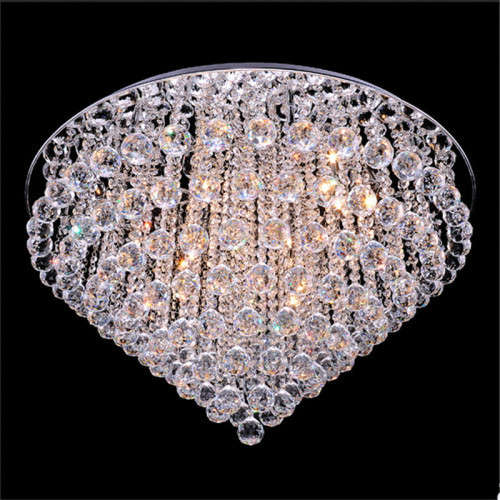 Modern Crystal Chandelier With White and Warm White Lights