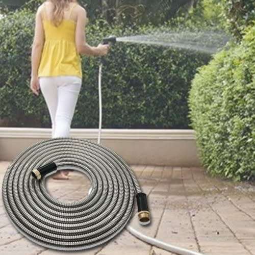 Stainless Steel Metal Garden Hose , Super light, Rust Proof Pet/Car Wash Pipe (25FT) 25 available /