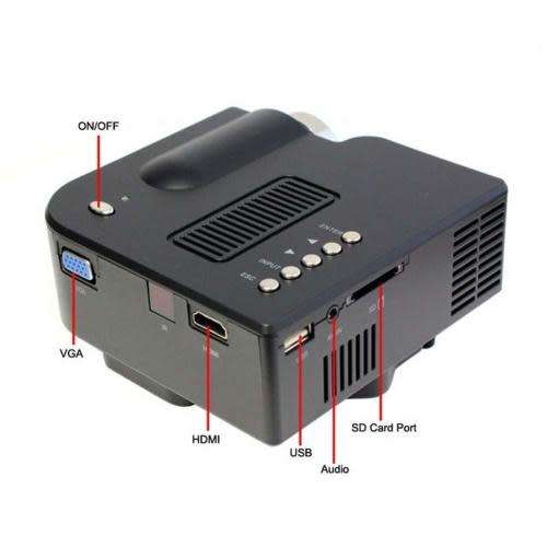 HD 1080P LED Multimedia Projector Home Theater Cinema AV TV VGA HDMI USB SD WTC
