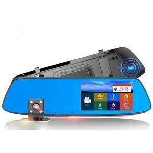 Car Dash Camera, Night View Touch Screen Dual Rear-Mirror Camera