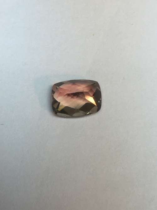 EYE CLEAN BROWNISH ORANGE CUSHION SHAPE TOURMALINE