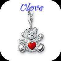*Free Shipping* Enamel Sterling Silver Filled The Love Bear
