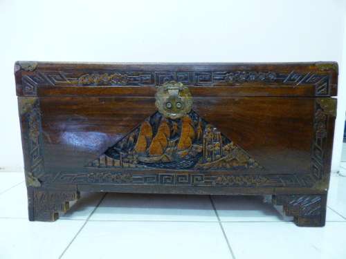 AN ABSOLUTELY STUNNING AND BEAUTIFULLY HAND CARVED "CAMPHOR WOOD" CHEST. GORGEOUS