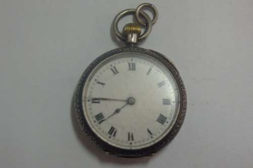 A SPECTACULAR ANTIQUE (1914) "LADIES" HALLMARKED STERLING SILVER POCKET WATCH