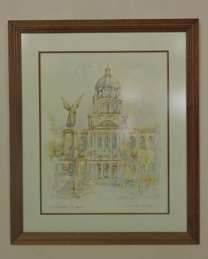 AN AMAZING ORIGINAL WATERCOLOUR PAINTING OF "CITY HALL - DURBAN" BY EDMUND BARTON (8 of 8)