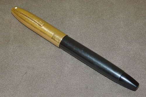 AN AWESOME RARE 1940's SHEAFFER "IMPERIAL TOUCHDOWN" FOUNTAIN PEN WITH A ROLLED GOLD CAP