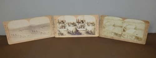 THREE EXCEPTIONALLY RARE ANTIQUE "BOER WAR" STEREOSCOPIC PHOTOGRAPHS