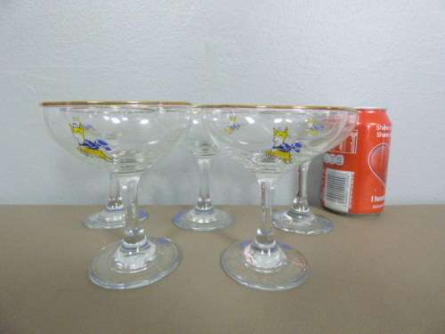 5 FABULOUS BABYCHAM CHAMPAGNE GLASSES. VERY STYLISH IN YOUR PUB OR ON A TRAY!!!