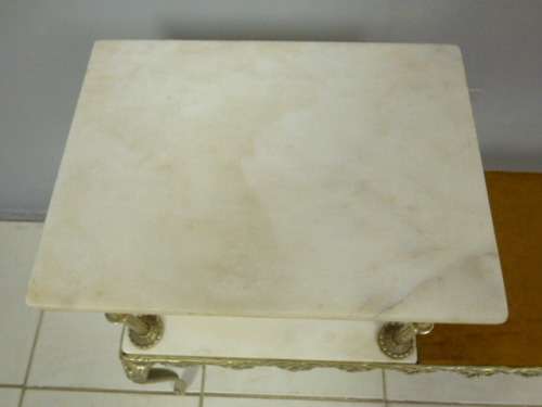 A SUPERB VINTAGE QUEEN ANNE STYLE SOLID BRASS & MARBLE TELEPHONE TABLE IN GREAT CONDITION!!