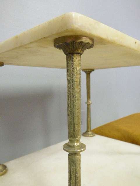 A SUPERB VINTAGE QUEEN ANNE STYLE SOLID BRASS & MARBLE TELEPHONE TABLE IN GREAT CONDITION!!