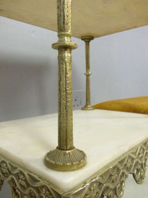 A SUPERB VINTAGE QUEEN ANNE STYLE SOLID BRASS & MARBLE TELEPHONE TABLE IN GREAT CONDITION!!