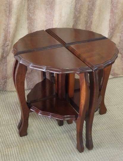 A FABULOUS ANTIQUE SOLID IMBUIA COFFEE TABLE "NEST" WITH A LARGER CENTRE AND FOUR SMALLER TABLES