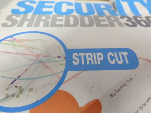 A FANTASTIC SECURITY 360S PAPER SHREDDER, NEW IN THE BOX. HOME OR OFFICE USE!!