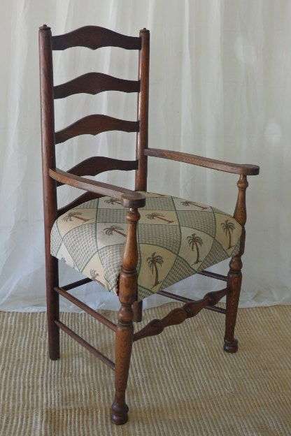 AN INCREDIBLE ANTIQUE SOLID ENGLISH OAK OCCASIONAL ARM CHAIR WITH 19th CENTURY STYLED PAD FOOT LEGS