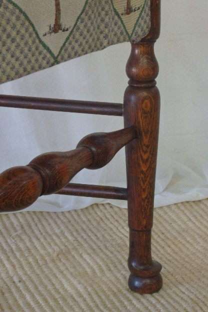 AN INCREDIBLE ANTIQUE SOLID ENGLISH OAK OCCASIONAL ARM CHAIR WITH 19th CENTURY STYLED PAD FOOT LEGS