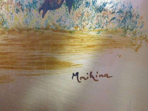 AN AWESOME VINTAGE COPPER FIREPLACE SCREEN WITH MAJESTIC ELEPHANTS ON THE FRONT! AWESOME!!