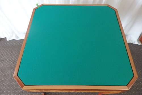 A SPECTACULAR RARE MID-CENTURY ITALIAN MADE MARQUETRY GAMES TABLE WITH VARIOUS INLAY BOARD GAMES