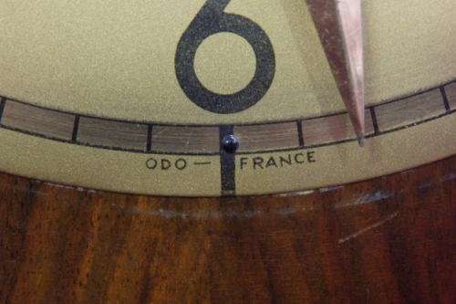 AN EXQUISITE ANTIQUE (1930 TO 1940) FRENCH MADE "ODO" ART DECO MANTLE CLOCK IN WORKING CONDITION