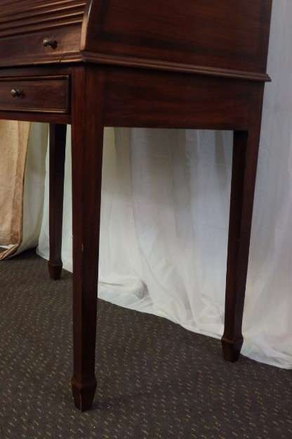 AN EXCEPTIONAL ROSEWOOD WRITING BUREAU w GORGEOUS BRASS INLAY PATTERNS & VELVET LINED DRAWERS!!