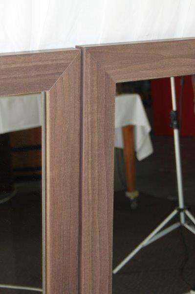 TWO FANTASTIC MODERN STYLED (LARGE) FRAMED WALL MIRRORS WITH HANGING BRACKETS ON THE BACK bid/mirror
