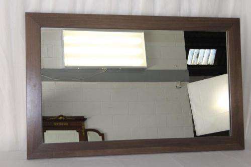TWO FANTASTIC MODERN STYLED (LARGE) FRAMED WALL MIRRORS WITH HANGING BRACKETS ON THE BACK bid/mirror