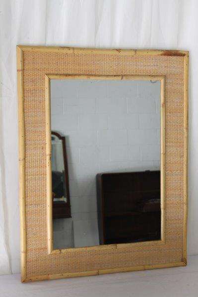 2x AWESOME CANE AND WICKER WALL MIRRORS IN AWESOME CONDITION - GREAT HOLIDAY HOME MIRRORS bid/mirror