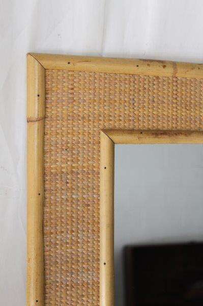 2x AWESOME CANE AND WICKER WALL MIRRORS IN AWESOME CONDITION - GREAT HOLIDAY HOME MIRRORS bid/mirror