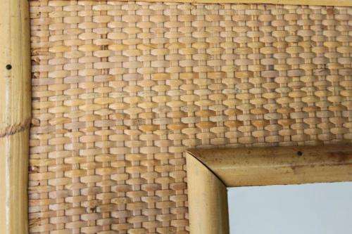 2x AWESOME CANE AND WICKER WALL MIRRORS IN AWESOME CONDITION - GREAT HOLIDAY HOME MIRRORS bid/mirror