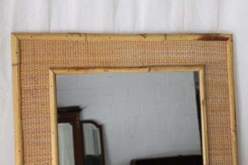 2x AWESOME CANE AND WICKER WALL MIRRORS IN AWESOME CONDITION - GREAT HOLIDAY HOME MIRRORS bid/mirror