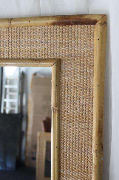 2x AWESOME CANE AND WICKER WALL MIRRORS IN AWESOME CONDITION - GREAT HOLIDAY HOME MIRRORS bid/mirror