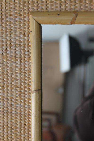 2x AWESOME CANE AND WICKER WALL MIRRORS IN AWESOME CONDITION - GREAT HOLIDAY HOME MIRRORS bid/mirror