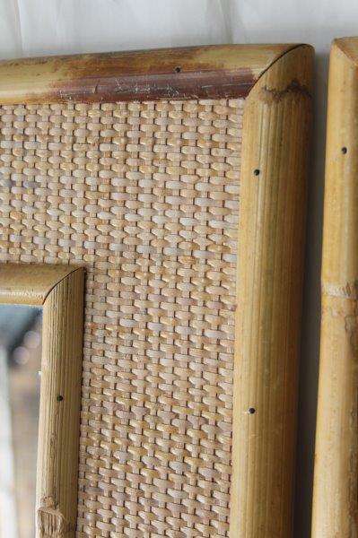 2x AWESOME CANE AND WICKER WALL MIRRORS IN AWESOME CONDITION - GREAT HOLIDAY HOME MIRRORS bid/mirror