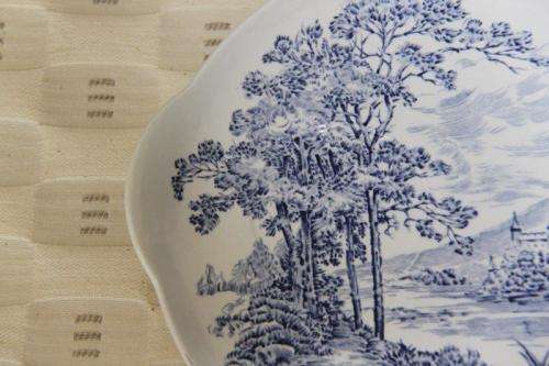 AN INCREDIBLE AND RARE ENOCH WEDGWOOD BLUE AND WHITE TRANSFER PRINT SANDWICH PLATE AND CUP SET