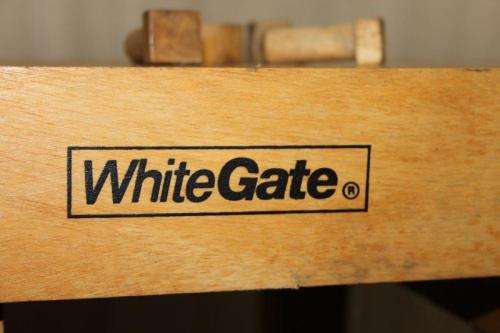 AN AWESOME AND VERY WELL MADE "WHITEGATE" SOLID WHITE OAK WORK BENCH WITH 2x VICES & AMPLE STORAGE