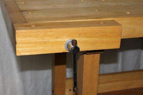 AN AWESOME AND VERY WELL MADE "WHITEGATE" SOLID WHITE OAK WORK BENCH WITH 2x VICES & AMPLE STORAGE