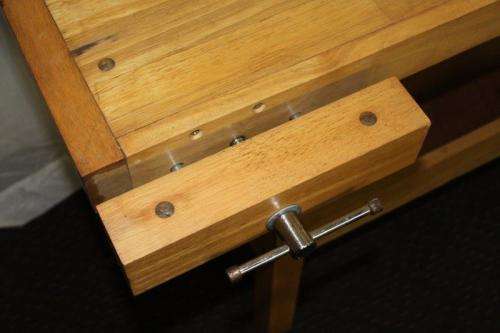 AN AWESOME AND VERY WELL MADE "WHITEGATE" SOLID WHITE OAK WORK BENCH WITH 2x VICES & AMPLE STORAGE