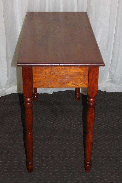 AN AWESOME BEAUTIFULLY MADE DOUBLE DRAWER HALLWAY TABLE WITH BRASS HANDLES