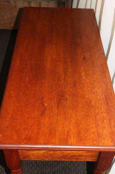 AN AWESOME BEAUTIFULLY MADE DOUBLE DRAWER HALLWAY TABLE WITH BRASS HANDLES