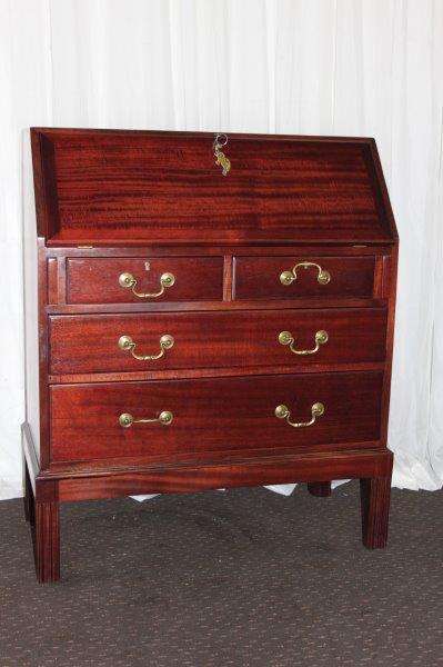 AN INCREDIBLE ORIGINAL "LISS BROS" 1958 UK MILITARY? SOLID MAHOGANY FLIP-TOP WRITING DESK