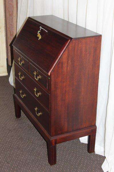 AN INCREDIBLE ORIGINAL "LISS BROS" 1958 UK MILITARY? SOLID MAHOGANY FLIP-TOP WRITING DESK