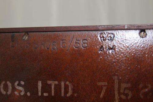AN INCREDIBLE ORIGINAL "LISS BROS" 1958 UK MILITARY? SOLID MAHOGANY FLIP-TOP WRITING DESK