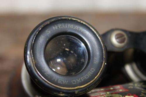 AN AMAZING AND RARE ANTIQUE "RS NEUMANN" OPERA/ RACE TRACK LEATHER CLAD ADJUSTABLE BINOCULARS