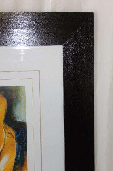 A MAGNIFICENT CLASSY SIGNED NUDE FRAMED IN A BROAD WOODEN FRAME BEHIND GLASS = STUNNING!!!