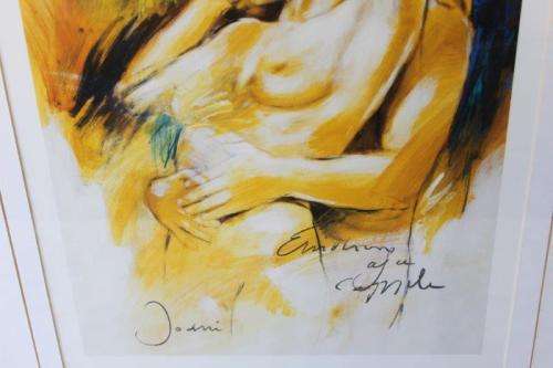 A MAGNIFICENT CLASSY SIGNED NUDE FRAMED IN A BROAD WOODEN FRAME BEHIND GLASS = STUNNING!!!